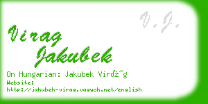 virag jakubek business card